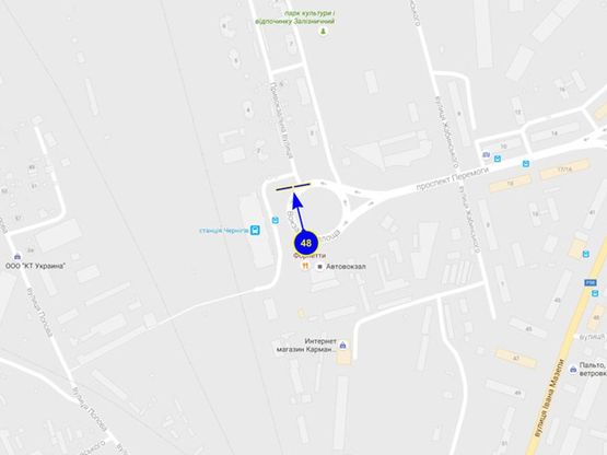 Схема рекламної площини за адресою площадь Вокзальная (левый)