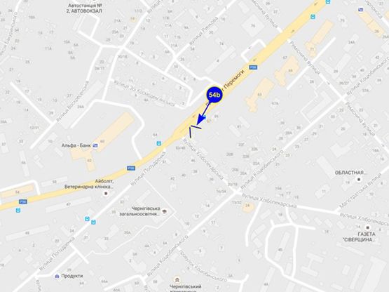 Схема рекламної площини за адресою проспект Победы х ул. Воровского (сторона B)