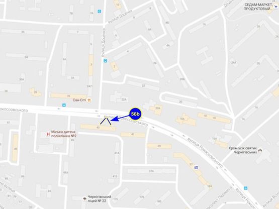 Схема рекламной плоскости по адресу ул. Рокоссовского х ул. Доценко (сторона B)