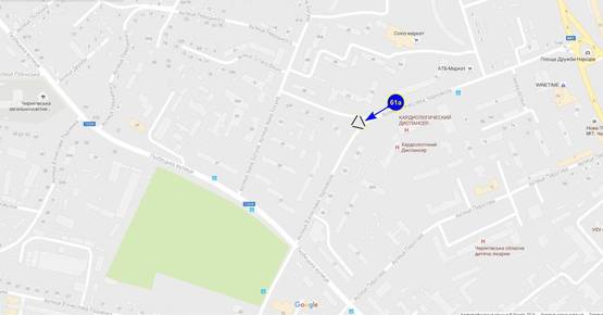 Схема рекламной плоскости по адресу ул. Войкова (треугольник) (сторона А)