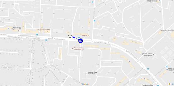 Схема рекламної площини за адресою ул. Рокоссовского, 24 (сторона А)