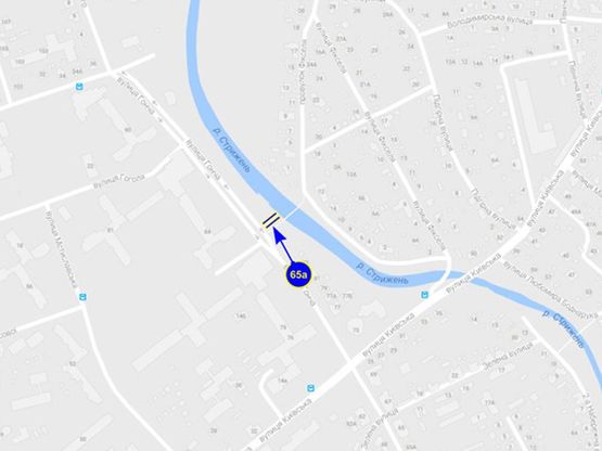 Схема рекламної площини за адресою ул. Горького, 84 (сторона А)