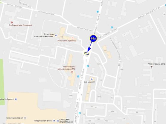 Схема рекламной плоскости по адресу ул. 1 Мая 167 (сторона А)