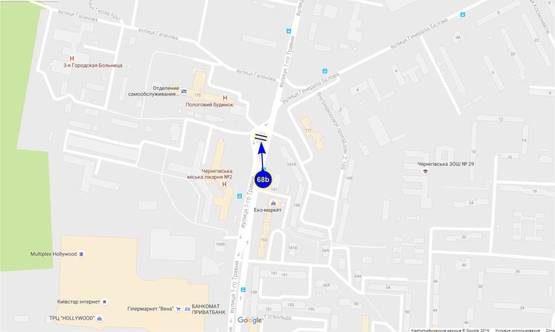 Схема рекламной плоскости по адресу ул. 1 Мая 167 (сторона B)