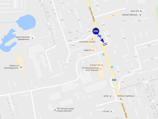 Схема рекламной плоскости по адресу просп. Мира 207 (сторона B)