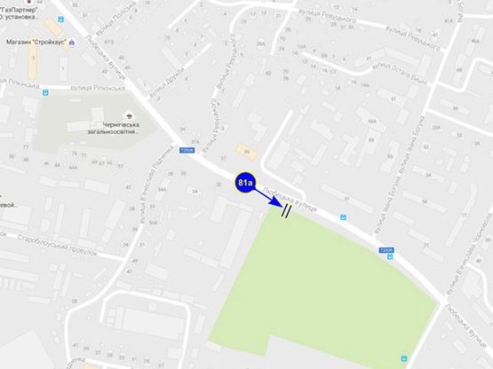 Схема рекламной плоскости по адресу ул. Любечская, 34 (сторона А)