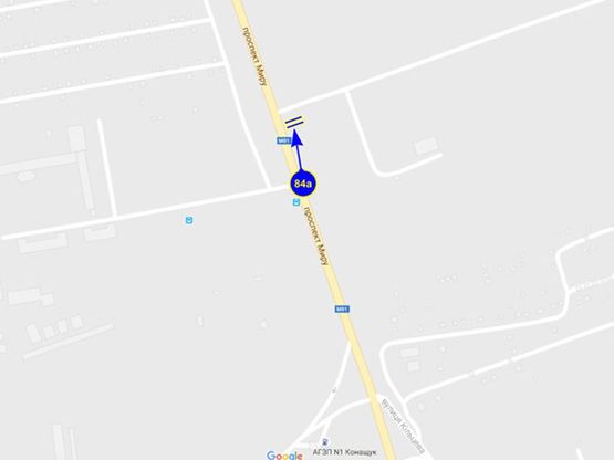 Схема рекламной плоскости по адресу просп Мира (выезд на Гомель, Т-обр на тубдиспансер) ст А