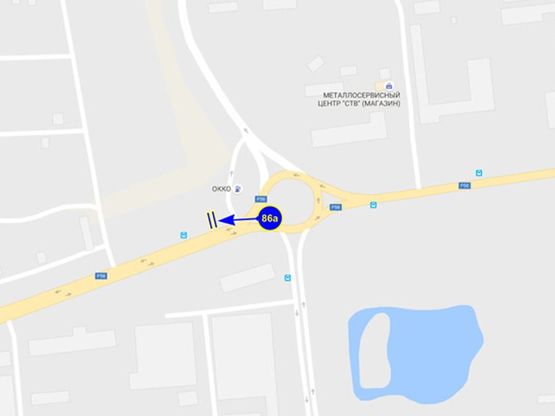 Схема рекламної площини за адресою ул. Мазепы (выезд, круг, сторона А)