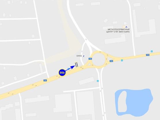 Схема рекламної площини за адресою ул. Мазепы (въезд, круг, сторона Б)