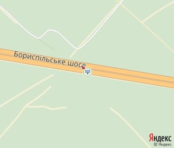Схема рекламной плоскости по адресу 19,300 км. автомагистрали Киев - Борисполь