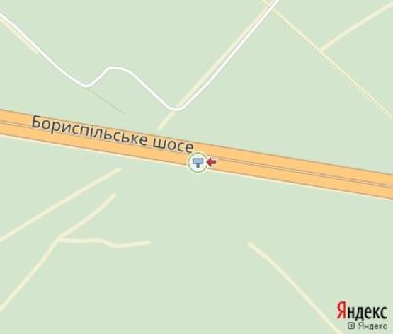 Схема рекламної площини за адресою 19,300 км. автомагистрали Борисполь - Киев