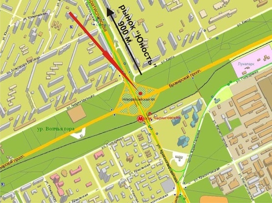 Схема рекламной плоскости по адресу Броварской просп./ул.Братиславская (ст.м. «Черниговская»)-нижний ярус