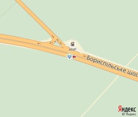 Схема рекламной плоскости по адресу 22,100 км. автомагистрали  Борисполь - Киев