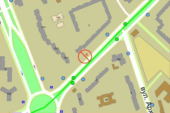 Схема рекламної площини за адресою Тростянецкая,3