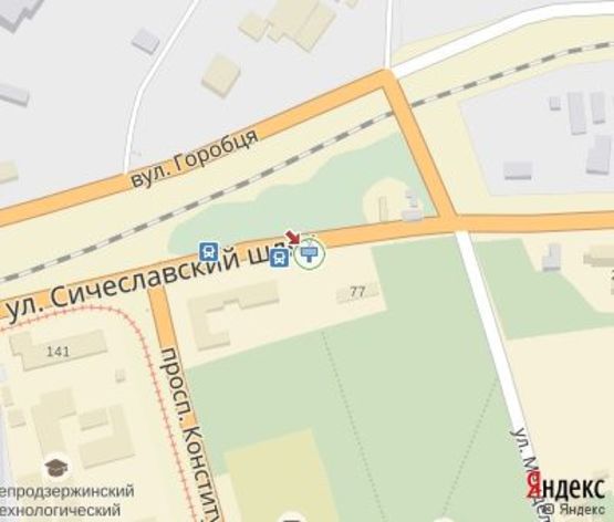 Схема рекламной плоскости по адресу Сичеславский шлях ул. (напротив 2-ой стомат.поликлиники)