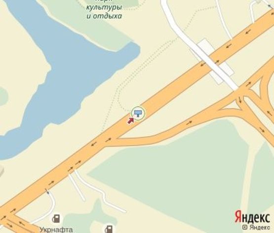 Схема рекламной плоскости по адресу Елизаветовская трасса ( разделитель в районе съезда на мост р. Днепр) №1