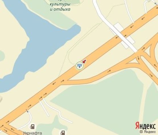 Схема рекламной плоскости по адресу Елизаветовская трасса ( разделитель в районе съезда на мост р. Днепр) №1