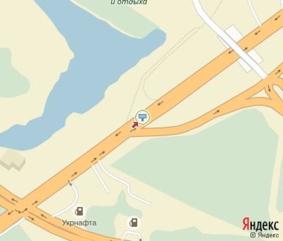 Схема рекламной плоскости по адресу Елизаветовская трасса ( разделитель в районе съезда на мост р. Днепр) №2