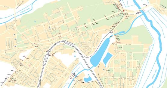 Схема рекламной плоскости по адресу Трасса Киев-Ковель (справа), направление на Киев, на мосту