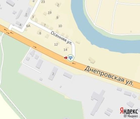 Схема рекламной плоскости по адресу Днепровская ул. (р-н Пенькозавода)