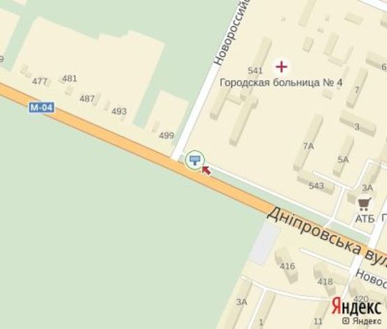 Схема рекламной плоскости по адресу Днепровская ул. (р-н ЦМЛ)