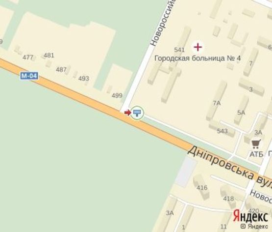 Схема рекламної площини за адресою Днепровская ул. (р-н ЦМЛ)