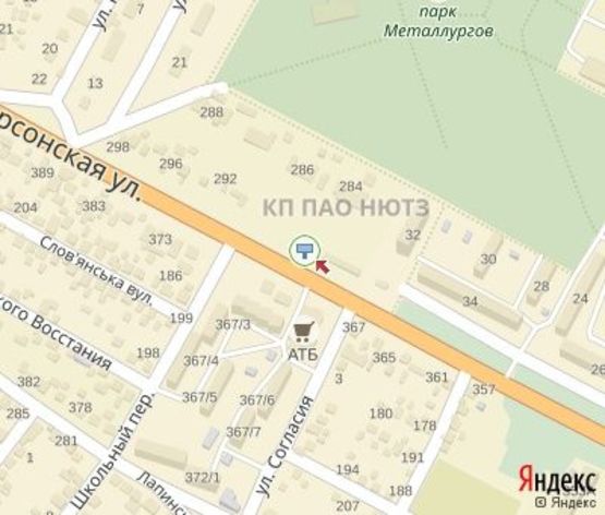 Схема рекламной плоскости по адресу Херсонская ул. ( кафе "Чумацький шлях")