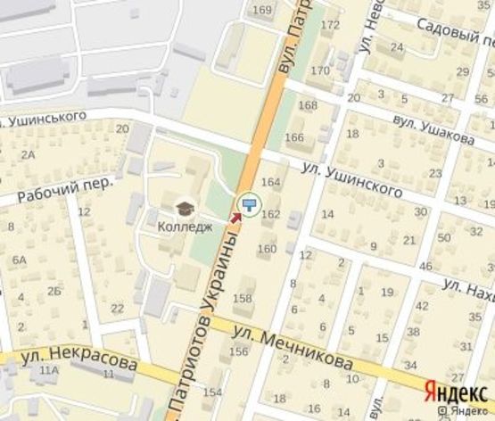 Схема рекламной плоскости по адресу Патриотов Украины. ул., 162