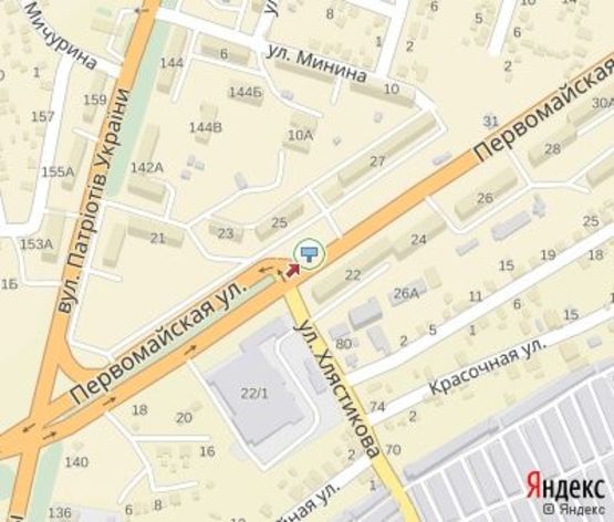 Схема рекламной плоскости по адресу Первомайская ул., р-н дома №25