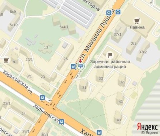 Схема рекламної площини за адресою Лушпы пр., (райисполком)