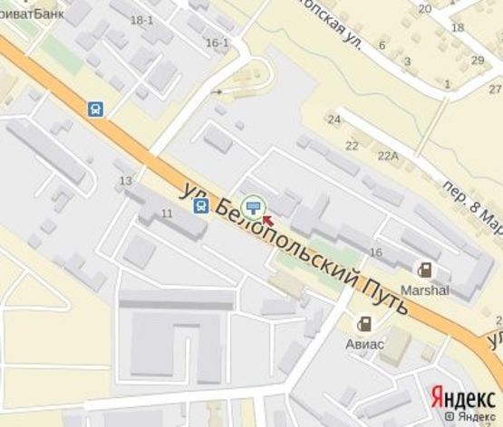 Схема рекламной плоскости по адресу Белопольское шоссе ул. -  ГАИ