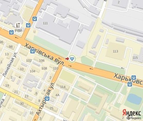 Схема рекламної площини за адресою Харьковская ул., район ДЕПО