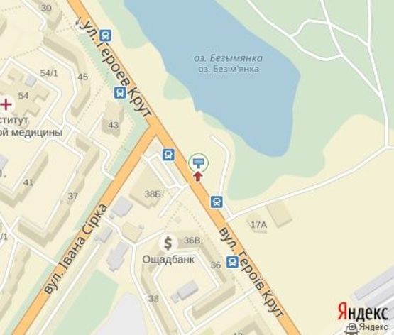 Схема рекламной плоскости по адресу Героев Крут ул., р-н м-на «ЭКОМАРКЕТ» (500 м. до "Эпицентра")