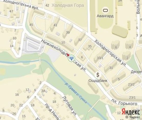 Схема рекламної площини за адресою Нижнехолодногорская ул., 10 (150м."Ощадбанк")