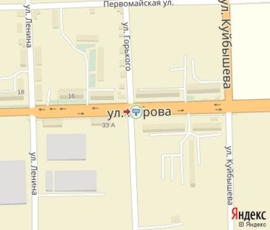 Схема рекламной плоскости по адресу Курская ул., 18 (магазин, кафе)