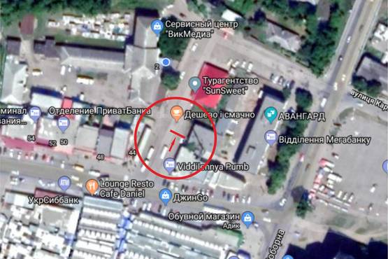 Схема рекламной плоскости по адресу ул. Покровская, Автостанция