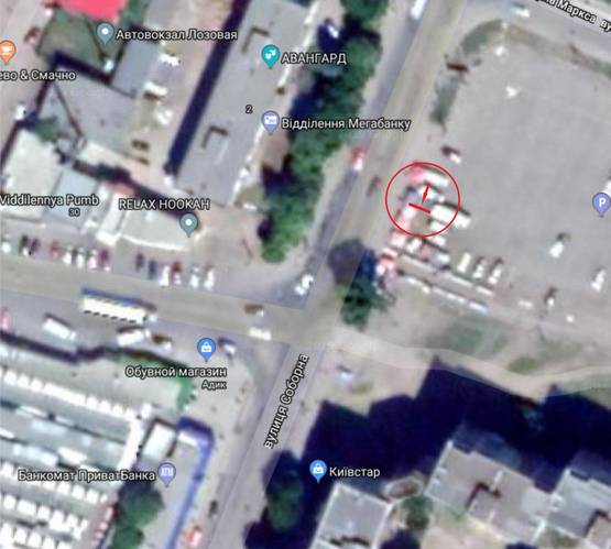 Схема рекламной плоскости по адресу ул. Соборная, Центральный рынок