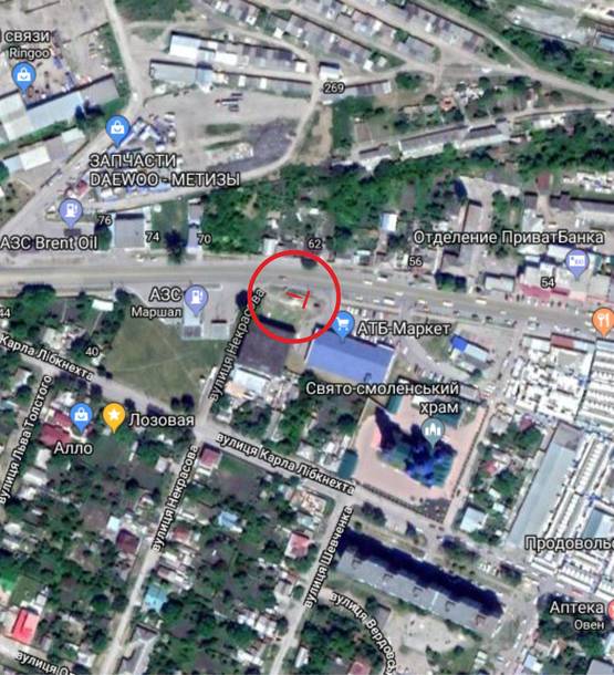 Схема рекламной плоскости по адресу Павлоградская (с-т, АТБ) ЛЗТД