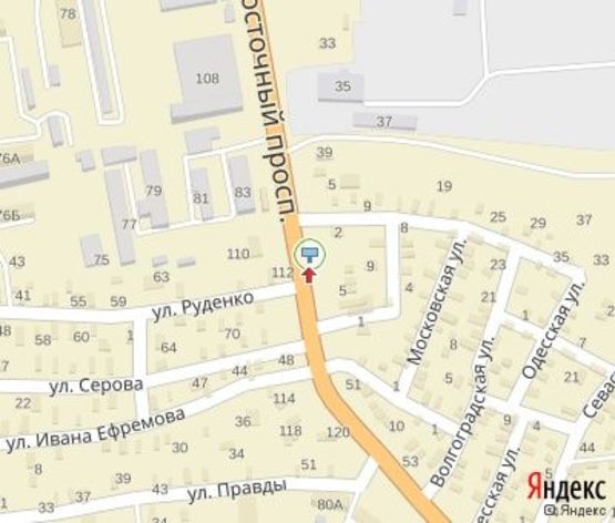 Схема рекламной плоскости по адресу Восточный пр., в р-не "Молокозавода".В центр (400 м.до "Райффайзен Банк Аваль")