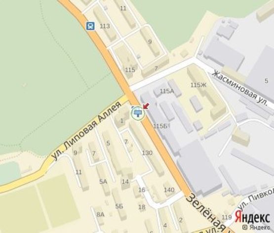 Схема рекламной плоскости по адресу Зеленая ул. - Липовая ул. ( Укрсиббанк)