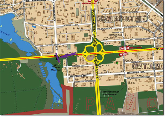 Схема рекламної площини за адресою пр.Победы, автостанция "Дачная", р-н "Верховина" выезд