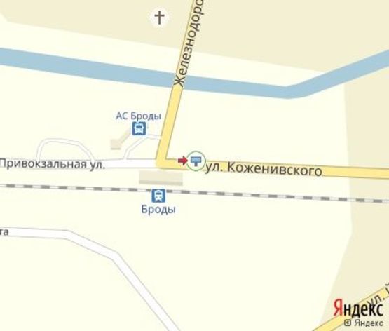 Схема рекламной плоскости по адресу Бродивской  Ж/Д вокзал