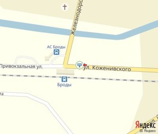 Схема рекламной плоскости по адресу Бродивской  Ж/Д вокзал