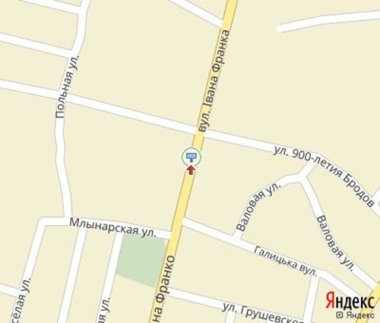 Схема рекламной плоскости по адресу Франка ул., (напротив дома №56)