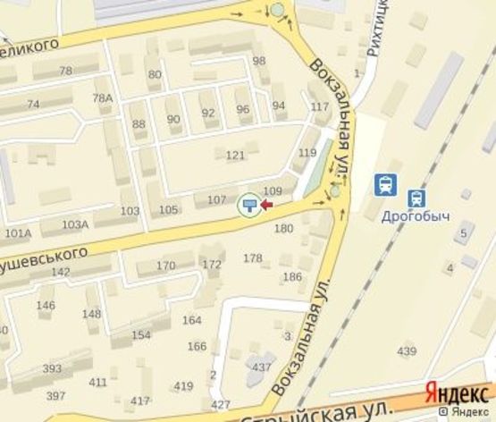 Схема рекламной плоскости по адресу Грушевского ул., 107 (выезд с Автовокзала) В центр