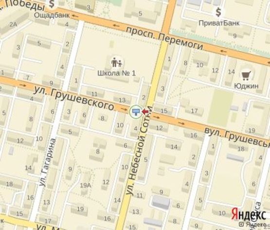 Схема рекламної площини за адресою Грушевского ул., 10