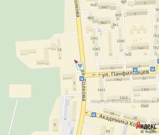 Схема рекламной плоскости по адресу Волкова ул., (обл. кардиоцентр)