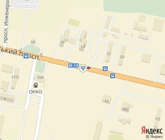 Схема рекламной плоскости по адресу Университетский пр., (  м-рн 101, из центра, от "Велыкой кышени")