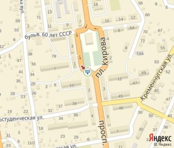 Схема рекламної площини за адресою Покровская пл. (к супермаркетам "Оптовичек","Фуршет")