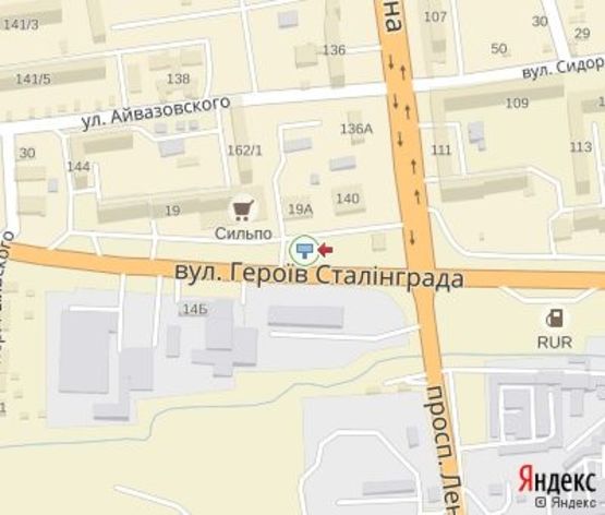 Схема рекламної площини за адресою Героев Сталинграда ул., 19 (100 м.супермаркет "Сильпо")